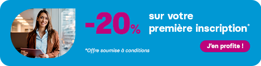 20% de réduction sur votre 1re inscription*